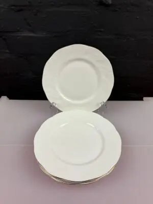 6 x Queens Fine Bone China Marie Salad Plates 20.5 cm Wide Set