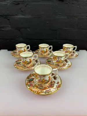 6 x Royal Crown Derby Olde Avesbury A73 Coffee Espresso Cups and Saucers 1st Set