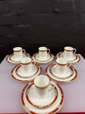 6 x Royal Doulton Sandon H5172 Coffee Trios Cups Saucers and Side Plates Set