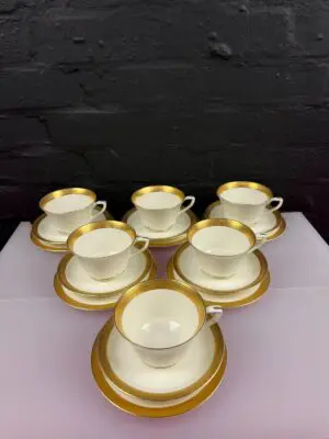 6 x Royal Worcester Durham Tea Trios Cups Saucers and Side Plates Set