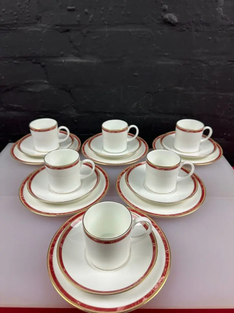 6 x Wedgwood Cavatina Coffee Cans Trios Cups Saucers and Side Plates Set