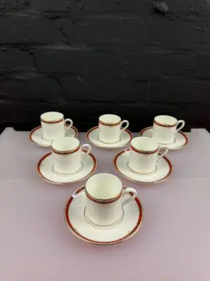 6 x Wedgwood Colorado Small Coffee Cups and Saucers Set