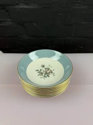 8 x Royal Doulton Rose Elegans Cereal Bowls 17.5 cm Wide Set