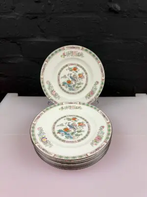 8 x Wedgwood Kutani Crane Salad Plates 20.5 cm Wide Set