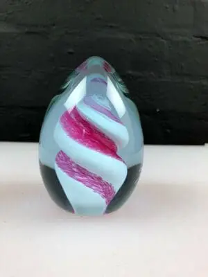 Caithess Glass Paperweight Swish Cerise 3  1/2" Inches High  & 3"  Dia