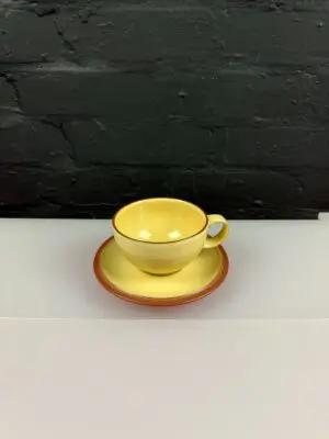 Denby Juice Lemon Yellow Tea Cup and Saucer Set