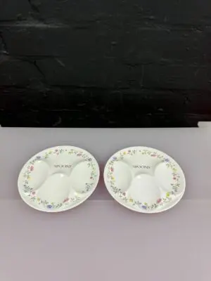 Johnson Brothers Summer Chintz Clover Leaf Melamine Spoon Rests 6" Wide Set of 2