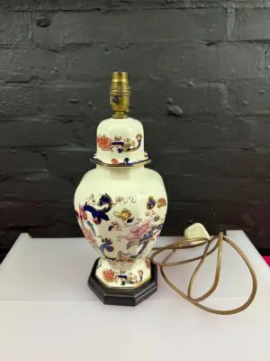 Masons Ironstone Blue Mandalay Tokyo Shape Lamp Base 38.5 cm To Top Of Fitting