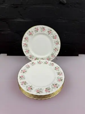 Minton Spring Bouquet Salad Plates 8" Wide Set of 6