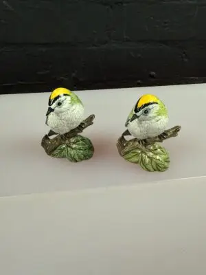 Rare Vintage Mack Goldcrest Pair of Birds Bone China Figurine Made In England