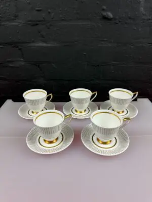 Royal Albert Capri Coffee Cups and Saucers Set of 5