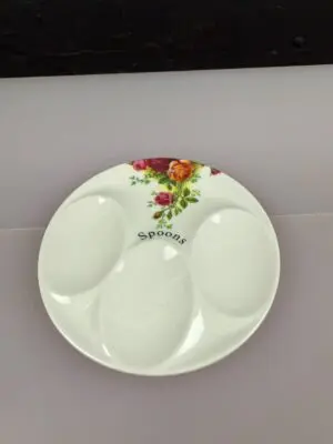 Royal Albert Old Country Roses Clover Leaf Melamine Spoon Rest 6" Wide