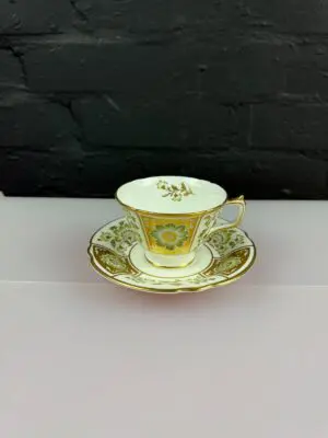 Royal Crown Derby Green Panel 2nd Quality Tea Cup and Saucer Set MMVII 2007