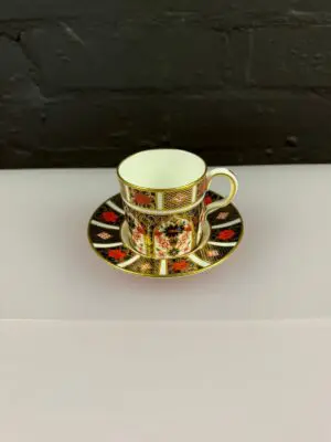 Royal Crown Derby Old Imari 1128 Coffee Cup and Saucer 1st Quality XXXIX 1976