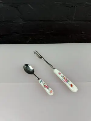 Royal Crown Derby Posies Large Pickle Fork 22.5 cm and Spoon 14.5 cm