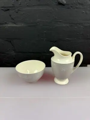 Royal Doulton Bridal Veil D.6459 Milk / Cream Jug 5.25" and Open Sugar Bowl Set