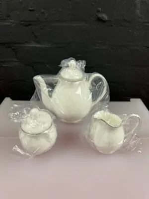 Royal Doulton Signature Platinum Tea Pot Milk Jug and Covered Sugar New in Bags