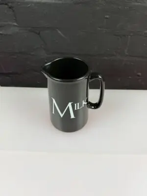 The Old Pottery Company Black Milk / Cream Jug Pitcher 5.5" High