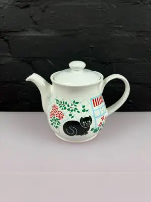 Vintage Sadler Black Cat Tea Pot 2 Pints