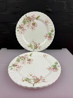 Wedgwood Apple Blossom Dinner Plates 11" Wide Set of 3