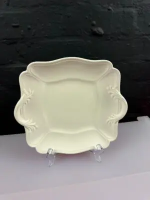 Wedgwood Queens Ware Plain Eared Square Cake Bread Plate 26.5 cm 3 Available