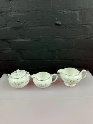 Wedgwood Westbury 2 x Milk / Cream Jugs and Covered Sugar Bowl Set