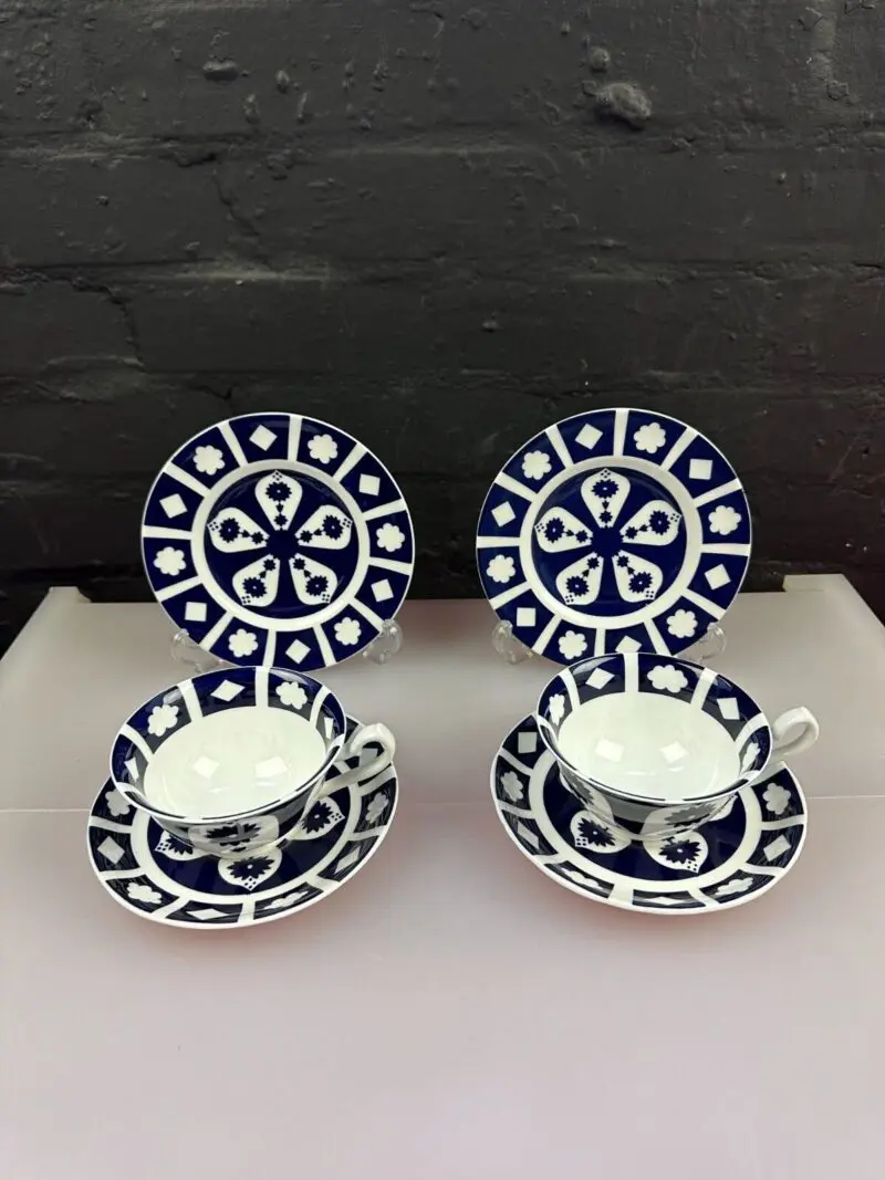 2 Royal Crown Derby Unfinished Imari 1128 Elizabeth Tea Trios Cups Saucers Plate
