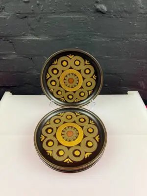4 x Denby Arabesque Salad / Dessert Plates 21 cm Wide Set