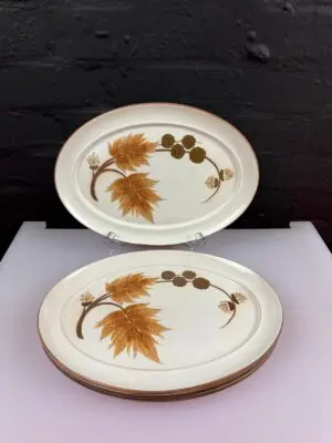 4 x Denby Cotswold Oval Steak Dinner Plates 32 cm x 23 cm 3 Sets Available