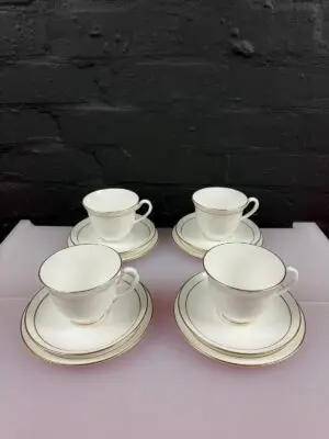 4 x Royal Worcester Contessa Tea Trios Cups Saucers and Side Plates 2 Sets