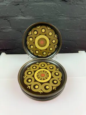 5 x Denby Arabesque Salad / Dessert Plates 21 cm Wide Set