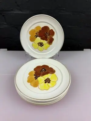 5 x Denby Stoneware Pot Pourri Salad Plates 20.5 cm Wide Set