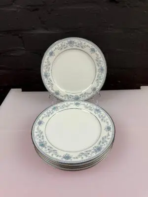 5 x Noritake Blue Hill 2482 Salad Plates 8.25" 21 cm Wide Set