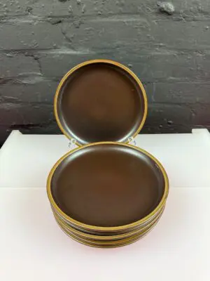 6 x Denby Arabesque No Pattern Salad Dessert Plates 21 cm Wide 2 Sets Available