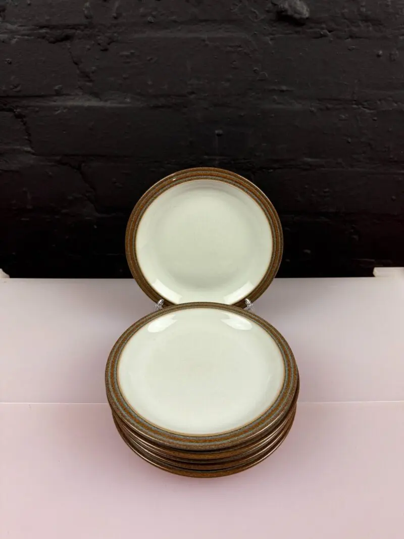 6 x Denby Greystone Tea / Side Plates 6.5" Wide Set