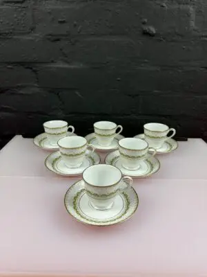 6 x Noritake Katrina 2254 Coffee Cups and Saucers 2 Sets Available