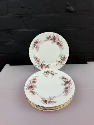 6 x Royal Albert Lavender Rose Salad Plates 21 cm Wide Set