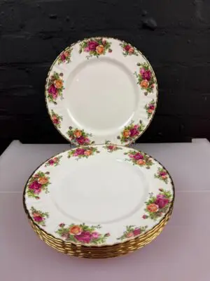 6 x Royal Albert Old Country Roses Dinner Plates 10.5" Wide Set