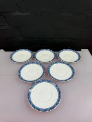 6 x Royal Doulton Atlanta H5237 Replacement Coffee Cup Saucers 13 cm Wide Set