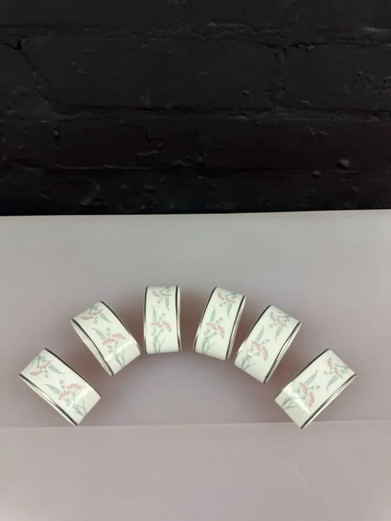 6 x Royal Doulton Carnation H5084 Napkin Rings Set