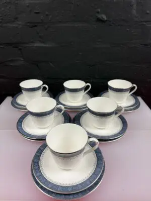 6 x Royal Doulton Sherbrooke H5009 Tea Trios Cups Saucers and Side Plates Set