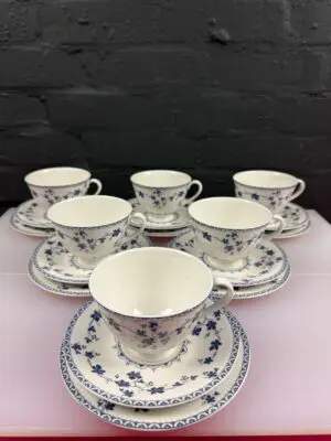 6 x Royal Doulton Yorktown T.C.1013 Tea Trios Cups Saucers and Side Plates Set
