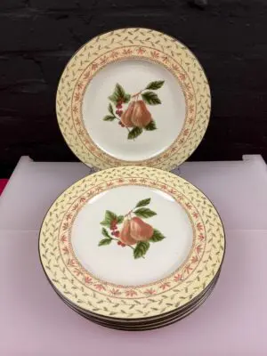 7 x Johnson Brothers Fruit Sampler Large Dinner Plates 27.5 cm Wide Set