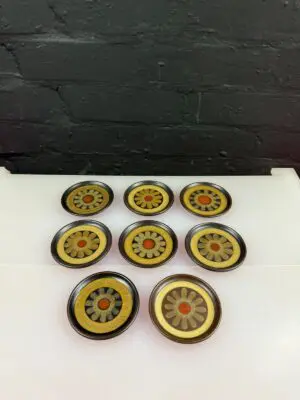 8 x Denby Arabesque Round Coasters 8.5 cm Wide Set