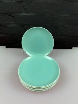 8 x Poole Twintone Ice Green Tea / Side Plates 18 cm Wide Set