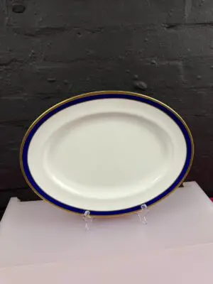 Coalport Rutland Blue Large Oval Carving Serving Platter Plate 39 cm x 30 cm