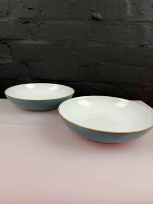 Denby Azure Pasta Bowls 22 cm Wide 1st Quality Set of 2