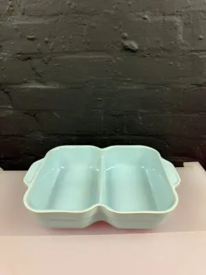 Denby Blue Linen 1st Divided Vegetable Serving Roasting Dish 12.5" x 8.5"