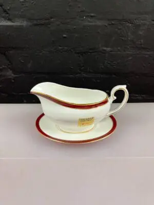 Duchess / Royal Grafton Warwick Red Gravy Boat Sauce Jug and Stand Set Last 1