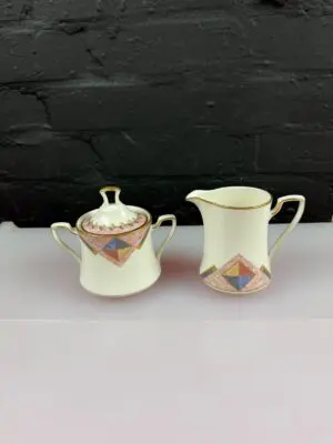 Noritake Momentum 7734 Milk / Cream Jug 11 cm and Covered Sugar Bowl Set